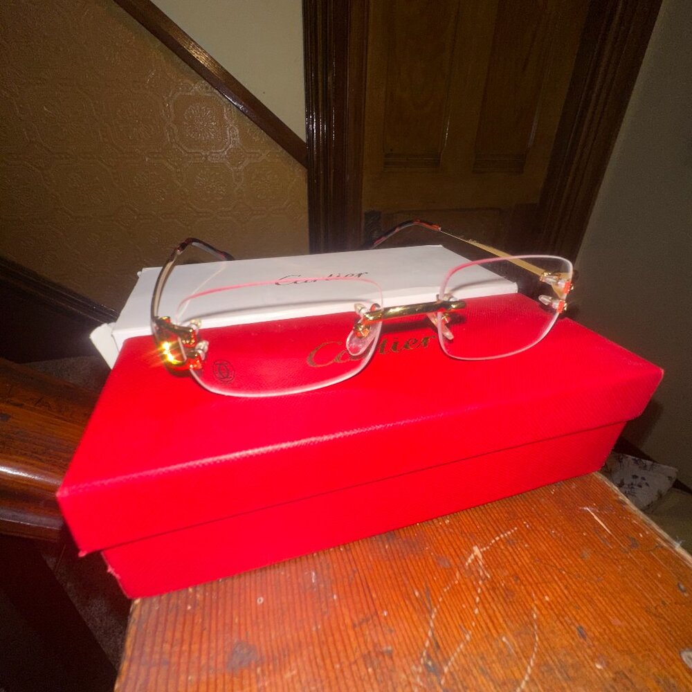 Cartier Glasses Model C Clear Lens Wire Frames